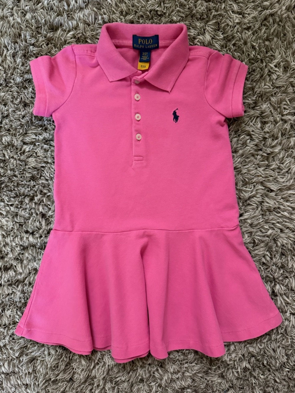 Ralph Lauren Polo Girls' Pink Polo Dress size 2T like new worn one time